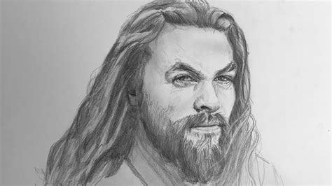 Drawing Jason Momoa Portrait with Pencil Full Process | Drawings, Portrait drawing, Portrait