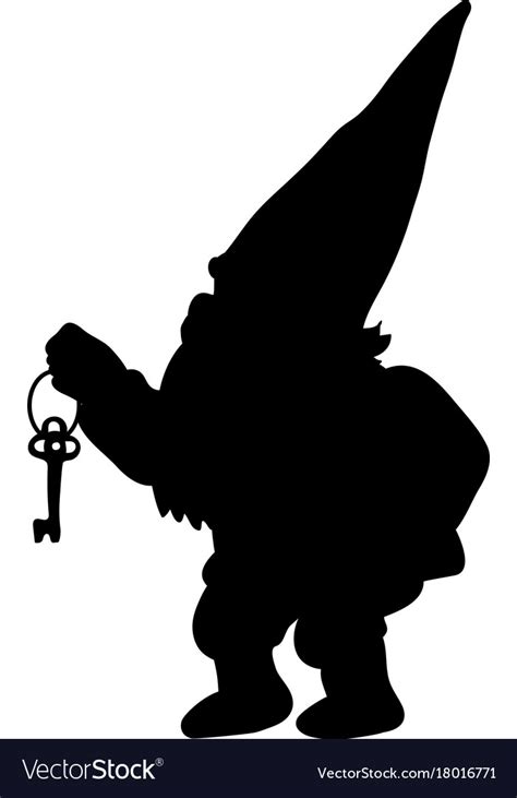 Dwarf silhouette tale small gnome Royalty Free Vector Image