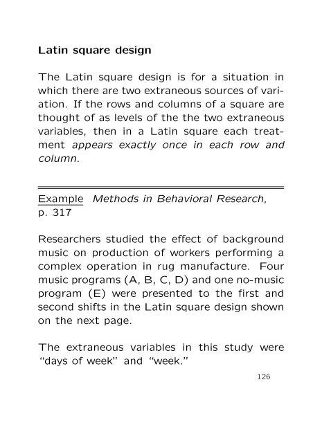 Latin square design