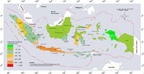 Perhatikan peta kepadatan penduduk berikut ini!