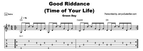 Green Day - Good Riddance (Time of Your Life) | Guitar Lesson, Tab ...