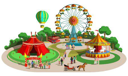 Amusement Park Carousel PNG Image Background | PNG Arts