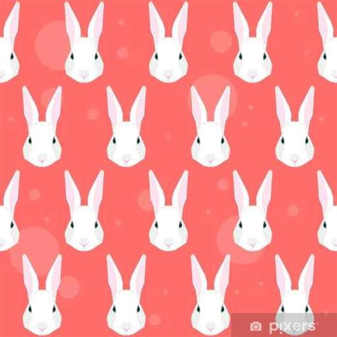 Wall Mural Cartoon white rabbit seamless pattern background - PIXERS.CA