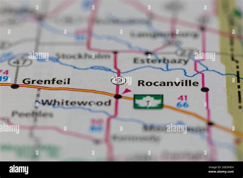 Rocanville on a map hi-res stock photography and images - Alamy