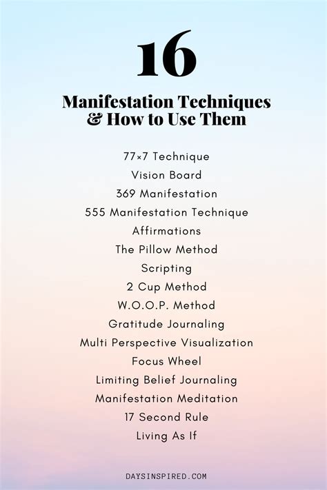 16 manifestation techniques to create your dream life – Artofit