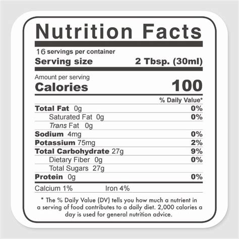 Maple syrup 2020 editable nutrition facts label – Artofit