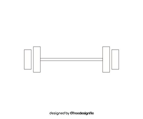 Cartoon barbell black and white clipart free download