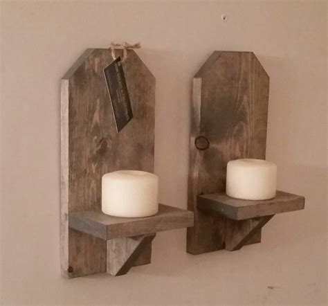 Rustic Wood Wall Sconce Pair // 12 Wall Sconce