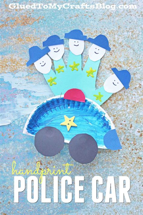 Paper Plate Handprint Police Car - Kid Craft Idea Community Helpers ...