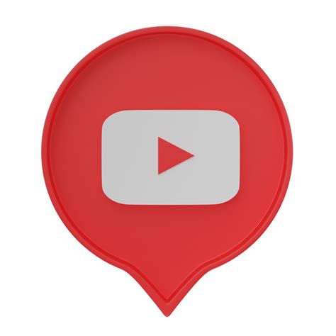 3D youtube logo icon isolated on transparent background. 22498233 PNG