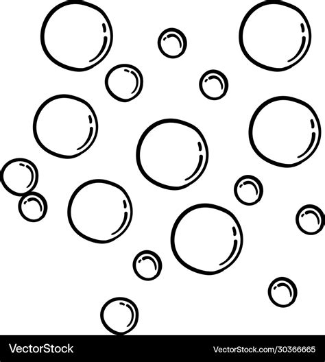 Water bubble with hand drawn doodle cartoon style Vector Image