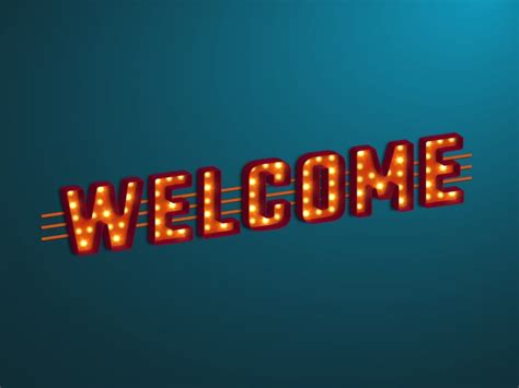 Premium Vector | 3d retro welcome sign.