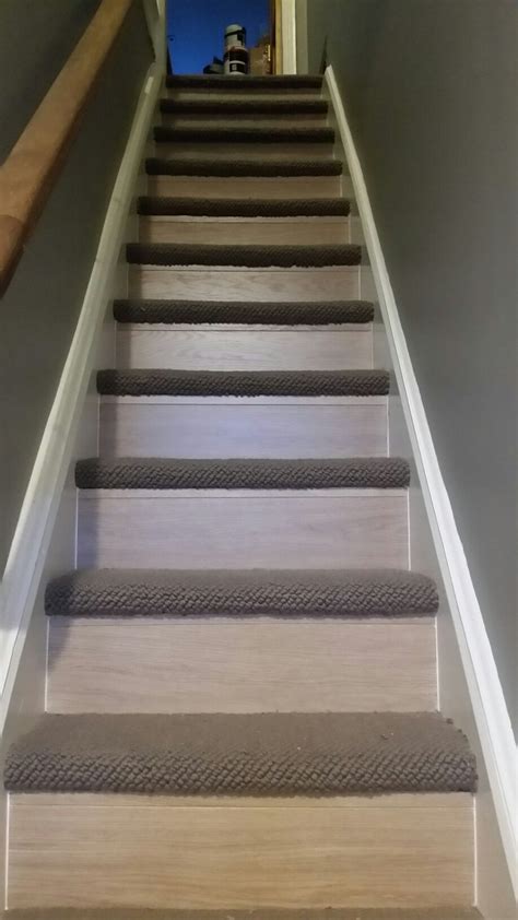 Stairway renovation Quickstep White Varnished Oak and plush Berber Diy Carpet, Best Carpet, Wall ...