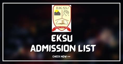 EKSU Admission List 2023/2024 Is Out | Check Now • NGScholars