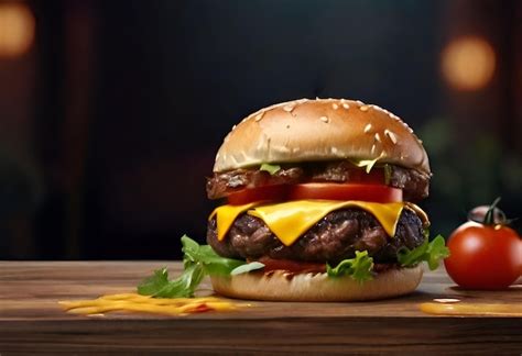 Premium Photo | Double Beef Burger Display Photos HD Resolution