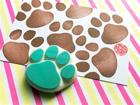 Paw print stamp dog paw stamp cat paw stamp animal hand | Etsy