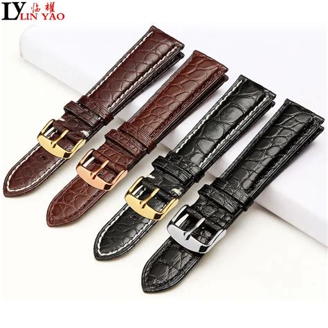 High Quality Real Alligator Watch Strap Genuine Leather Watch Bands For ...