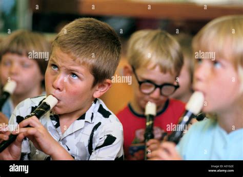 children playing recorders Stock Photo - Alamy