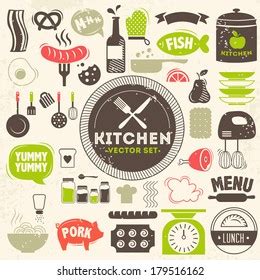 Kitchen Vector Icons Stock Vector (Royalty Free) 179516162 | Shutterstock