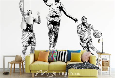 Basketball Players Wallpaper Wall Mural by Magic Murals