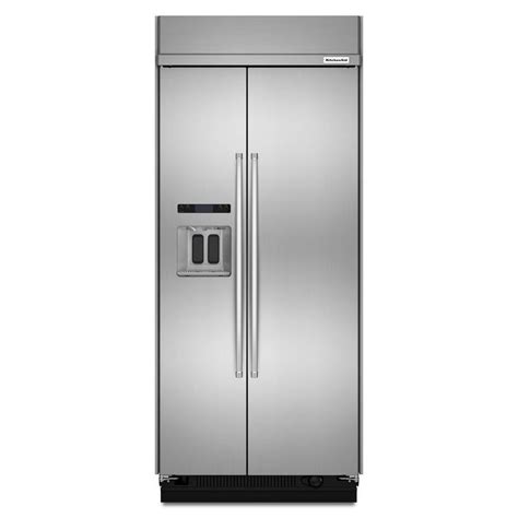 KitchenAid 20.8-cu ft Built-In Side-by-Side Refrigerator with Ice Maker ...