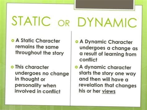 Dynamic And Static Character Examples