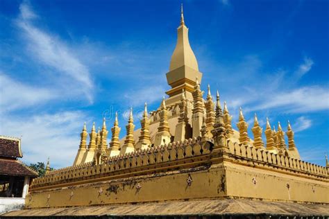 Pha that Luang Temple in Vientiane, Laos Stock Image - Image of laos ...