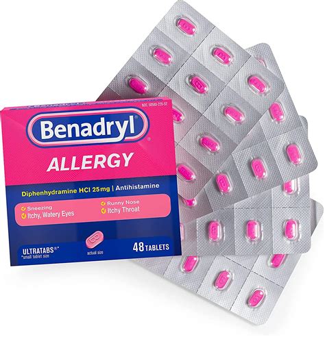 Benadryl Ultratabs Antihistamine Allergy Medicine - 48 ct Diphenhydramine HCl Tablets