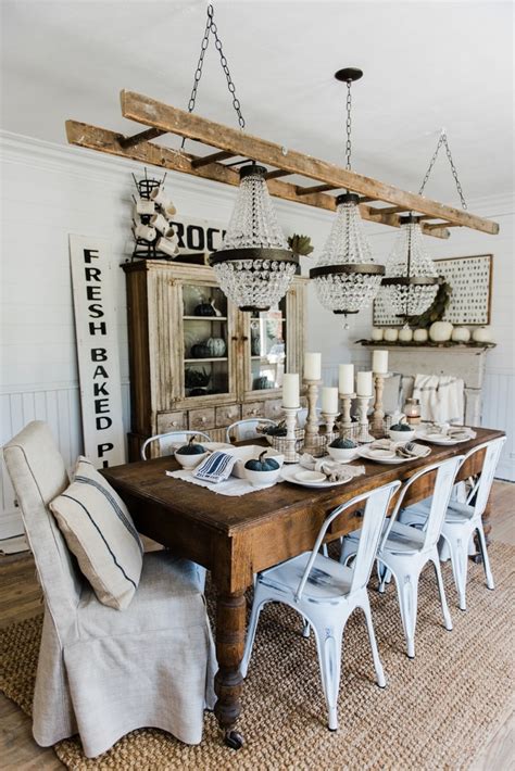 Simple & Neutral Fall Farmhouse Dining Room - Liz Marie Blog