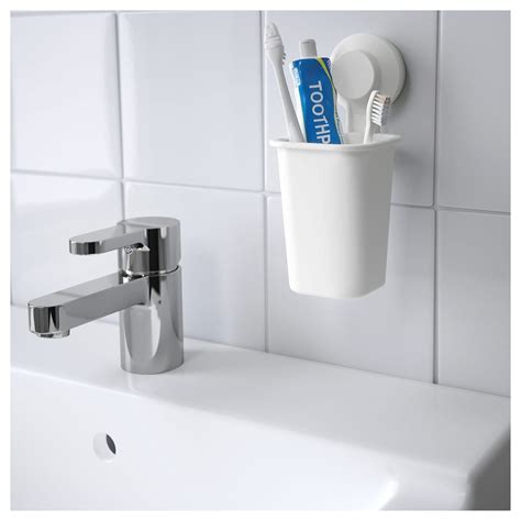 TISKEN Toothbrush holder with suction cup - white - IKEA Bathroom Storage Units, Ikea Bathroom ...