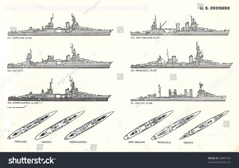 Us Navy Cruisers Of World War Ii Stock Photo 54907543 : Shutterstock