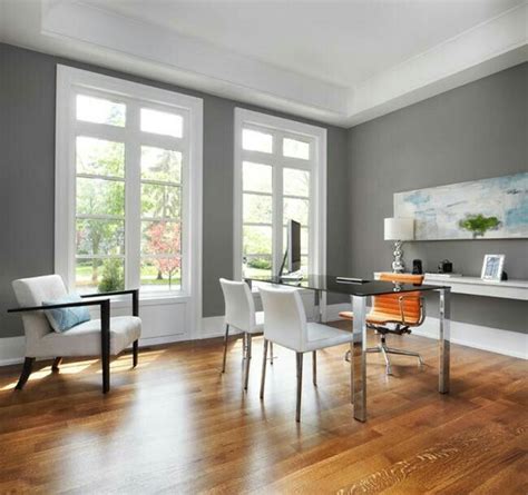 Love this grey paint. | Home office colors, Home office design, Best office colors