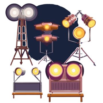 Stage Lights Clipart Various Different Types Of Light Lamps Cartoon Vector, Stage Lights ...