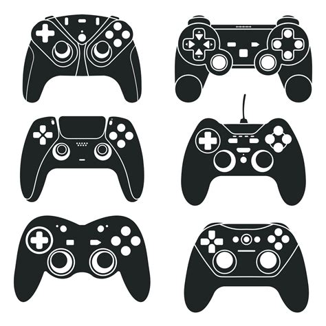 Game controller silhouette, game console vector 11026893 Vector Art at ...