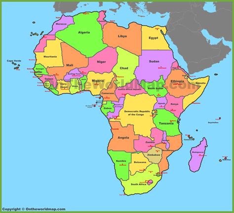 African Countries And Capitals Map