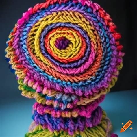 Intricate sculpture made of yarn on Craiyon