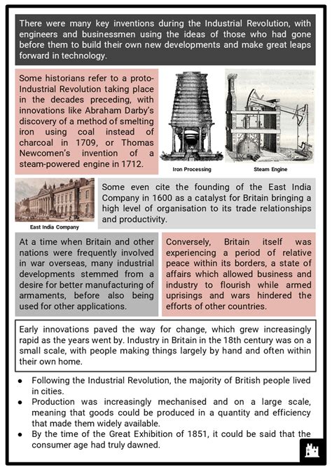 Industrial Revolution Timeline Facts, Worksheets, Start & Innovations