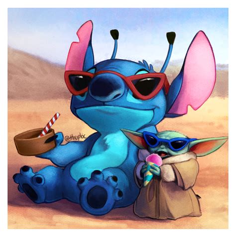 Baby Yoda And Stitch - Movie Wallpaper