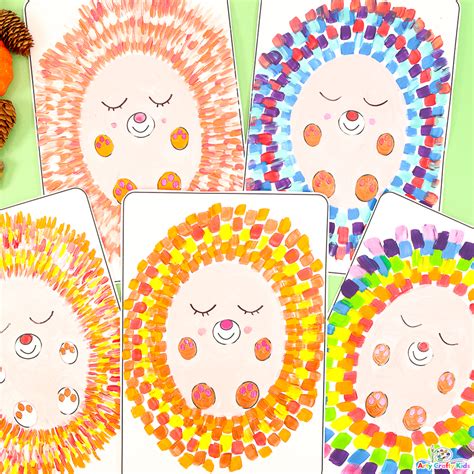 Cute Hedgehog Painting Idea for Kids - Arty Crafty Kids