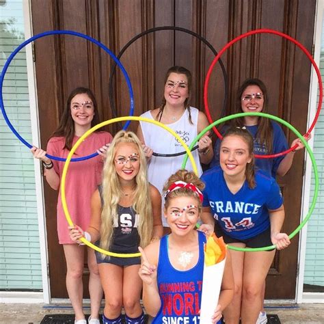 Who better to support your country in the olympics with than your sorority sisters? Love these ...