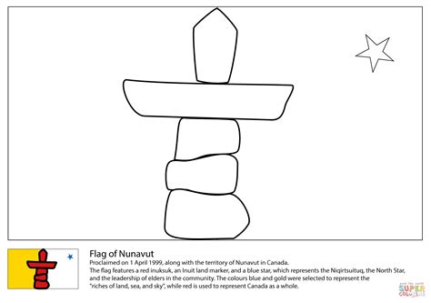 Flag of Nunavut coloring page | Free Printable Coloring Pages