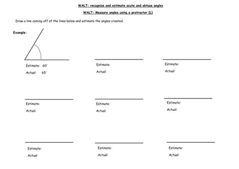 Estimating and Measuring Angles Worksheet | Teaching Resources