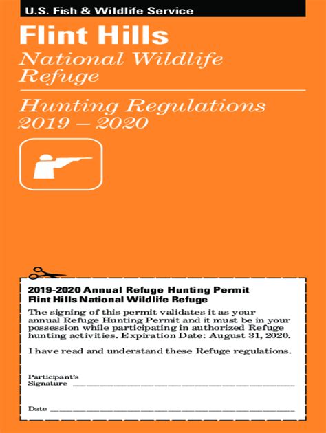 Fillable Online Flint Hills National Wildlife Refuge Hunting Regulations 20192020. Flint Hills ...