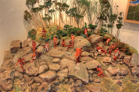 Model of copper-age settlement at Copper Culture State Park, Wisconsin ...