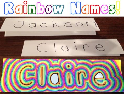 Rainbow Names! | School art projects, School activities, 1st day of school