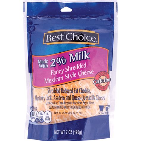 Best Choice 2% Milk Fncy Mexican Shred Cheese | Packaged | Edwards Food Giant