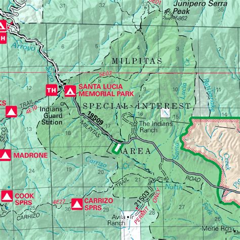 Los Padres National Forest Visitor Map (North) by US Forest Service R5 | Avenza Maps