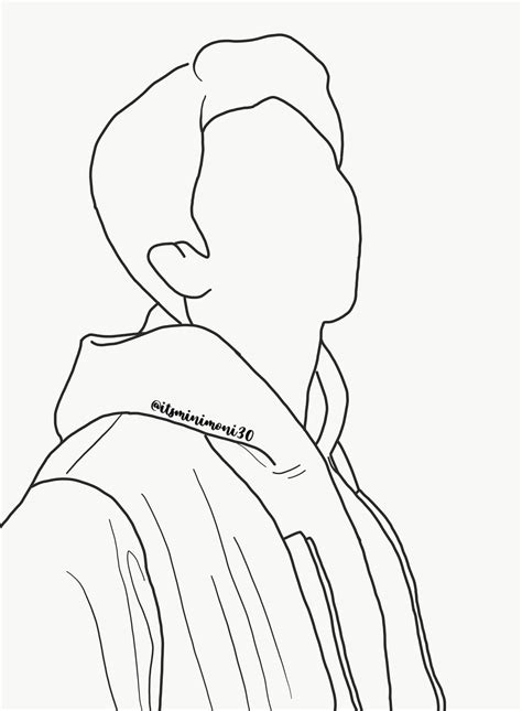 BTS RM PERSONA | Line art drawings, Outline art, Namjoon outline drawing