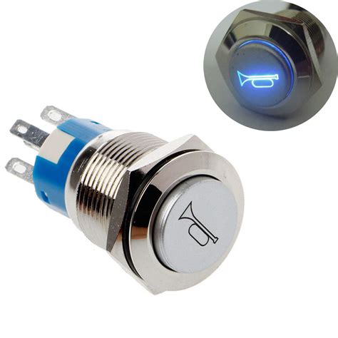 12V 19mm LED Lighted Momentary Metal Push Button Air Horn Switch Car Red Business & Industrial ...