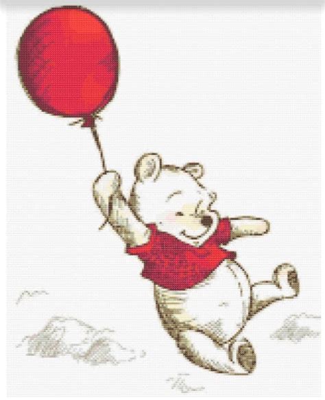 Winnie the Pooh Red Balloon Cross Stitch Pattern PDF - Etsy